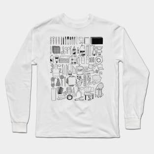 Art Supplies for Art Room Line Doodles Long Sleeve T-Shirt